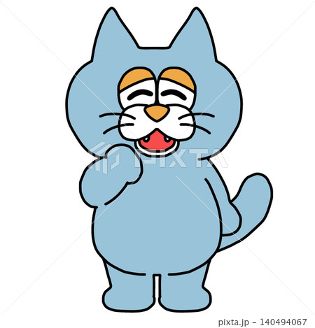 くすみ ブルー ねこ 笑顔 くすみ ブルー ねこ 笑顔 140494067