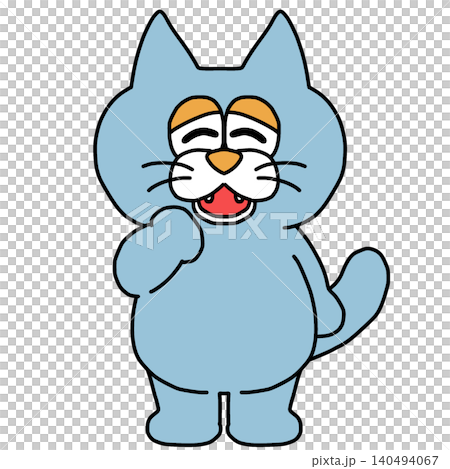 くすみ ブルー ねこ 笑顔 くすみ ブルー ねこ 笑顔 140494067
