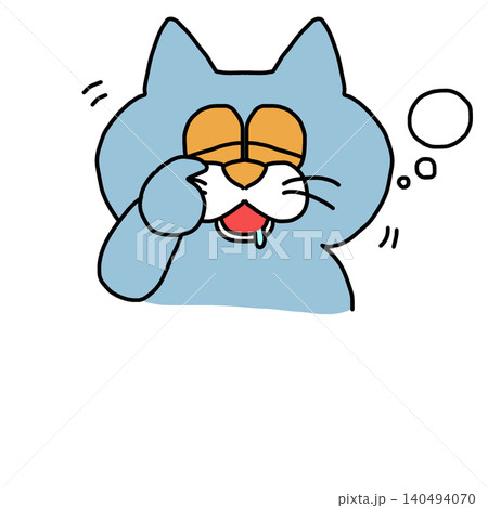 くすみ ブルー ねこ ねむい くすみ ブルー ねこ ねむい 140494070