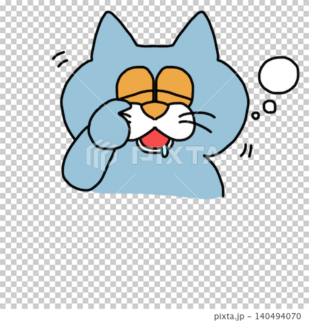 Dull blue cat sleepy Dull blue cat sleepy 140494070