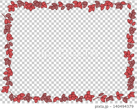 A frame with a simple illustration of branches and leaves. A frame with a simple illustration of branches and leaves. 140494379