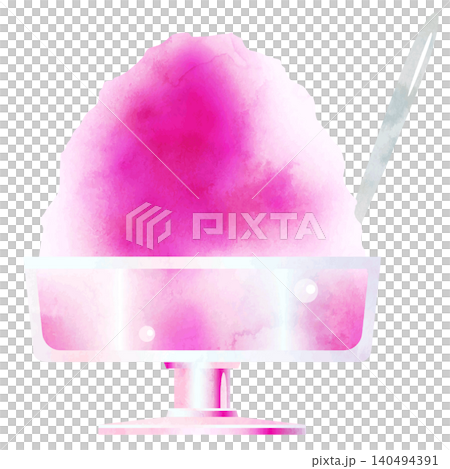 Watercolor-style vector - shaved ice - pink Watercolor-style vector - shaved ice - pink 140494391