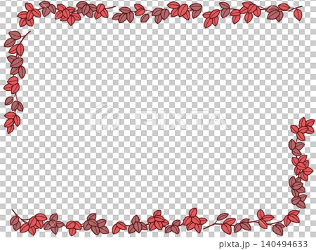 A frame with a simple illustration of branches and leaves. A frame with a simple illustration of branches and leaves. 140494633
