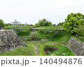 曇天の大和郡山城の堀 140494876