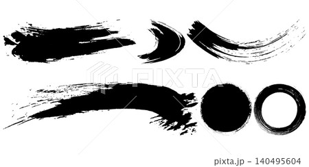 手描きブラシストローク(筆跡)素材セッ 手描きブラシストローク(筆跡)素材セッ 140495604