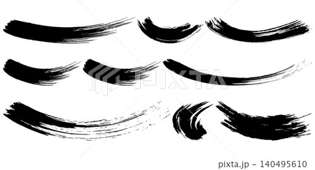 手描きブラシストローク(筆跡)素材セッ 手描きブラシストローク(筆跡)素材セッ 140495610