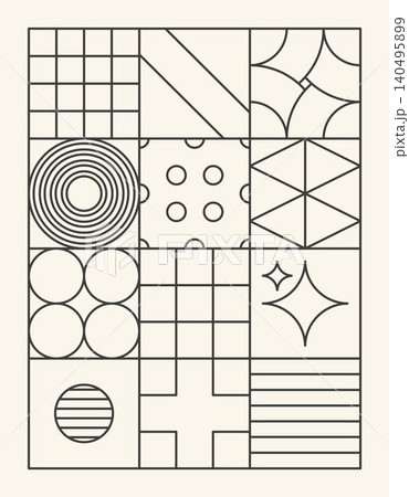 Geometric bauhaus style background Geometric bauhaus style background 140495899