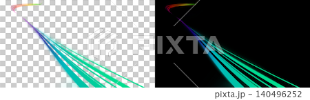 A shimmering green, curved, whip-like line of light against a transparent background, creating a dynamic decorative light effect. A shimmering green, curved, whip-like line of light against a transparent background, creating a dynamic decorative light effect. 140496252