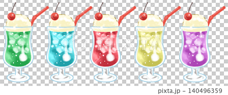 Colorful Cream Soda Illustration Set 140496359