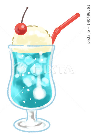 カラフルなクリームソーダのイラスト 140496361
