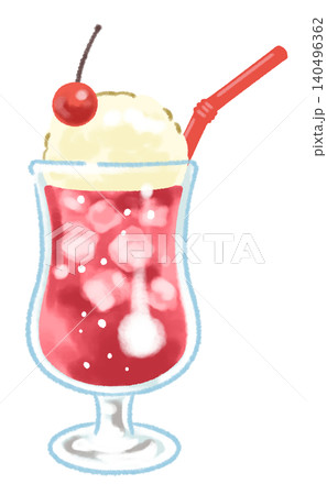 カラフルなクリームソーダのイラスト カラフルなクリームソーダのイラスト 140496362