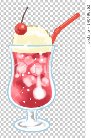 カラフルなクリームソーダのイラスト カラフルなクリームソーダのイラスト 140496362