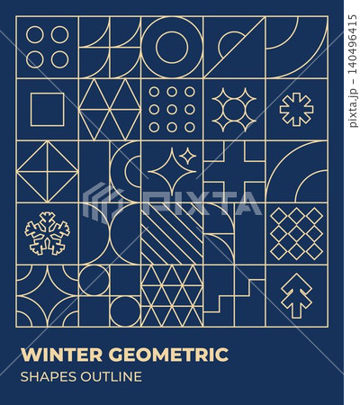 winter christmas background gold outline 140496415