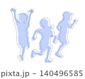 走る人のシルエットイラスト素材 140496585