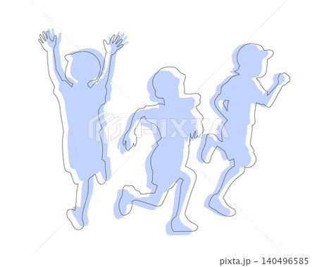 走る人のシルエットイラスト素材 走る人のシルエットイラスト素材 140496585