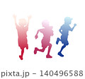 走る子供のグラデーションイラスト素材 140496588
