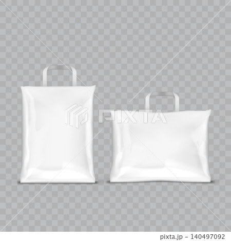Blank White Plastic Carrier Bag Mockup Vector 140497092