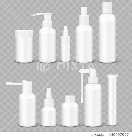 White Pharmaceutical Bottle and Tube Mockup Set Vector White Pharmaceutical Bottle and Tube Mockup Set Vector 140497097