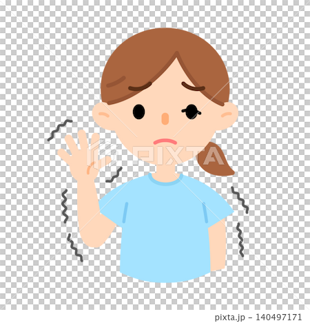 手が震えている女性のイラスト けいれん 震え 手が震えている女性のイラスト けいれん 震え 140497171