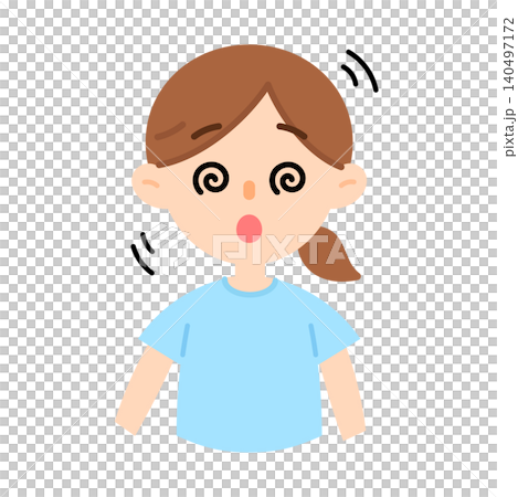 めまいがする女性のイラスト ふらつき ふらふら めまいがする女性のイラスト ふらつき ふらふら 140497172