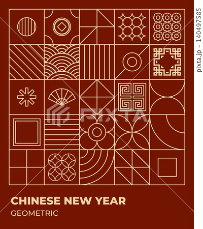 Chinese pattern background outline 140497585