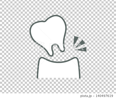 A simple illustration icon representing a missing tooth. A simple illustration icon representing a missing tooth. 140497619
