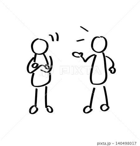 会話をする2人の棒人間のイラスト 会話をする2人の棒人間のイラスト 140498017