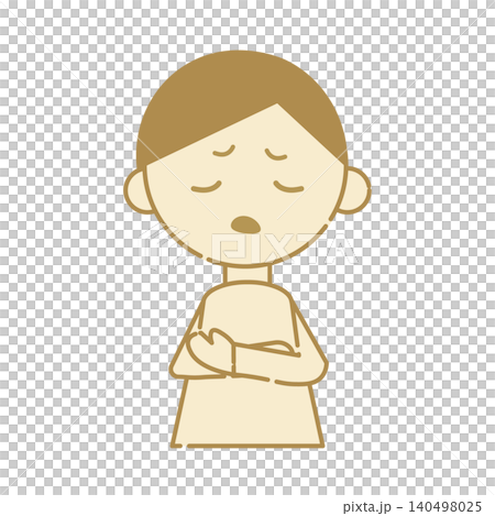 A simple illustration icon of a boy deep in thought. A simple illustration icon of a boy deep in thought. 140498025