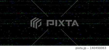 Static noise texture background. Glitch vhs green red blue pixels wallpaper. Bad television or cctv signal screen concept. Random video tape overlay. Vector image distress interference backdrop effect 140498063