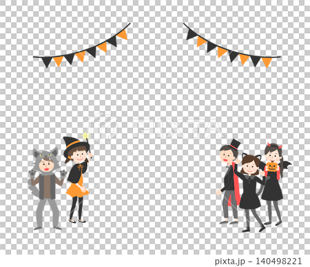 Children having a Halloween party 140498221