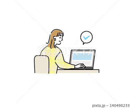 パソコンを操作する若い女性 140498233