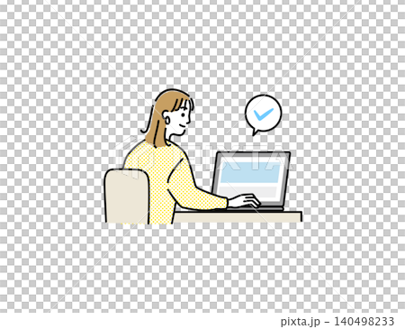 パソコンを操作する若い女性 140498233