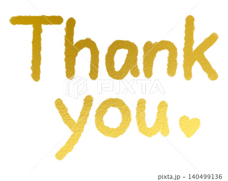 ゴールドラメの手書き文字「Thank you」 140499136