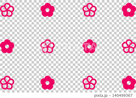 鮮やかなピンク色のシンプルな2種類の花の背景 鮮やかなピンク色のシンプルな2種類の花の背景 140499367