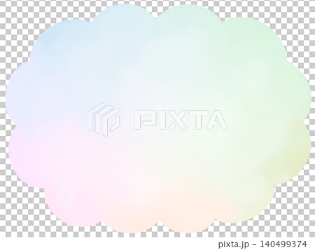 Pastel-colored watercolor texture cloud-shaped speech bubble frame Pastel-colored watercolor texture cloud-shaped speech bubble frame 140499374