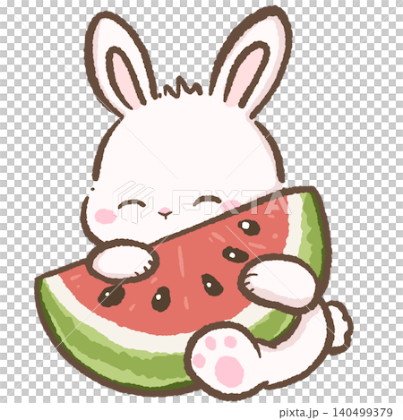 Cute Chibi Bunny Hugging a Giant Watermelon Slice Kawaii Summer Fruit Illustration for Stickers Scrapbooking Journaling Planner Decor Sublimation and Printable Crafts Cute Chibi Bunny Hugging a Giant Watermelon Slice Kawaii Summer Fruit Illustration for Stickers Scrapbooking Journaling Planner Decor Sublimation and Printable Crafts 140499379