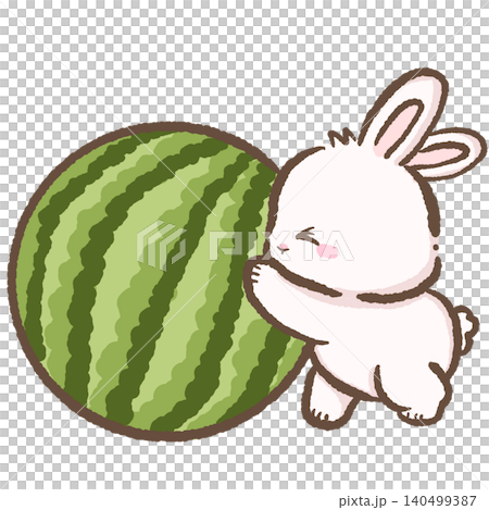 Cute Chibi Bunny Hugging a Giant Watermelon Kawaii Summer Fruit Character Illustration for Stickers Scrapbooking Journals Nursery Decor and DIY Projects Cute Chibi Bunny Hugging a Giant Watermelon Kawaii Summer Fruit Character Illustration for Stickers Scrapbooking Journals Nursery Decor and DIY Projects 140499387