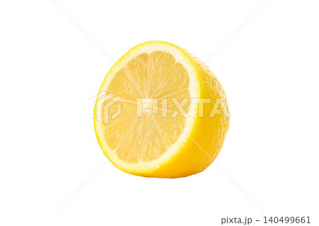 Yellow lemon cut to show fresh inside segments, on white Yellow lemon cut to show fresh inside segments, on white 140499661