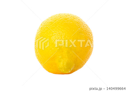 Yellow lemon on a plain surface with a smooth texture, on white Yellow lemon on a plain surface with a smooth texture, on white 140499664
