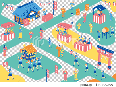 お祭りを楽しむ人達 お祭りを楽しむ人達 140499899