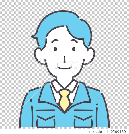 Simple illustration of a young man in work clothes. 140500180
