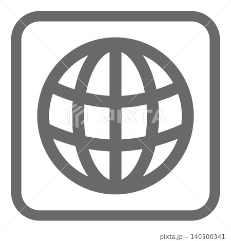 ベクターシンプルな地球アイコンスクエア ベクターシンプルな地球アイコンスクエア 140500341