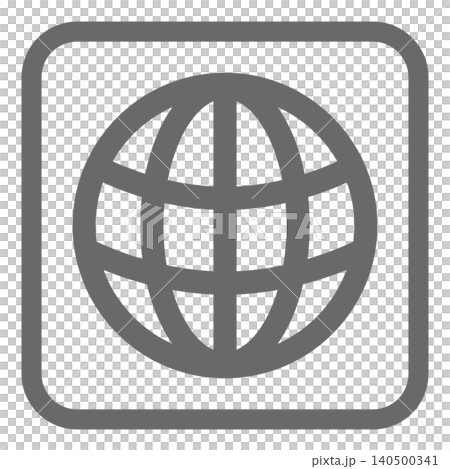 Simple vector globe icon square Simple vector globe icon square 140500341