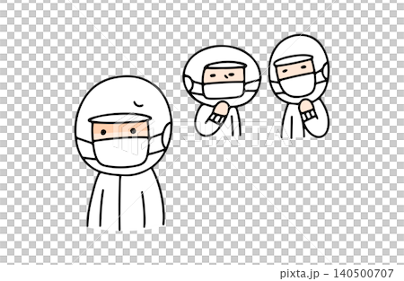 一幅插圖描繪了一名工廠工人因竊竊私語而感到不安的情景。 140500707