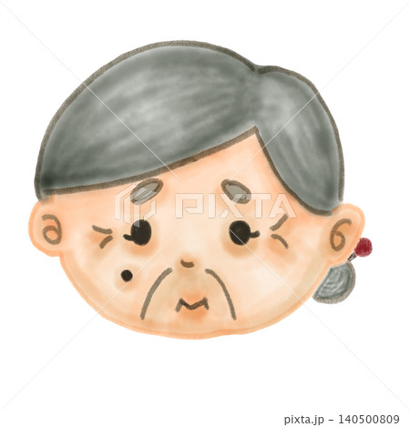 おばあちゃんのイラスト 高齢者の悩みや介護・医療の素材 背景透過PNG 140500809