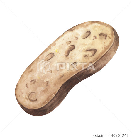 Toasted wheat bread slice. Hand-painted watercolor illustration isolated on white for bakery, menu design, recipe books, food packaging, restaurant marketing, culinary blogs, grocery advertising Toasted wheat bread slice. Hand-painted watercolor illustration isolated on white for bakery, menu design, recipe books, food packaging, restaurant marketing, culinary blogs, grocery advertising 140501241