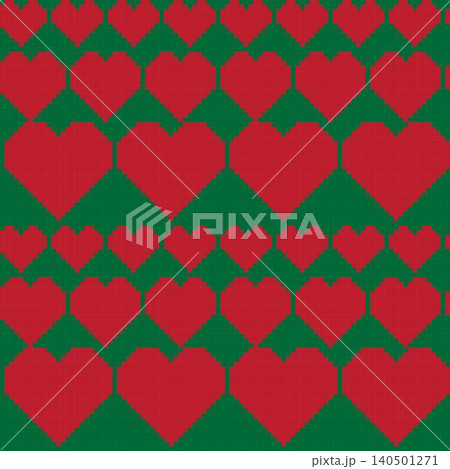 Heart Christmas textile pattern design in red and green for fashion and home textiles 140501271
