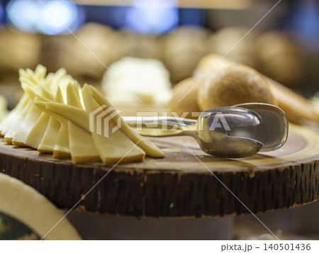 fresh cheeses for breakfast at a hotel buffet fresh cheeses for breakfast at a hotel buffet 140501436