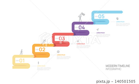 ladder Infographic connected arrow labels 5 steps option to success growth template. Business process. Vector illustration. ladder Infographic connected arrow labels 5 steps option to success growth template. Business process. Vector illustration. 140501505