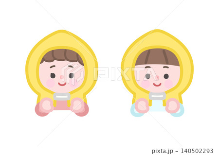 防災頭巾の子供二人セット 防災頭巾の子供二人セット 140502293